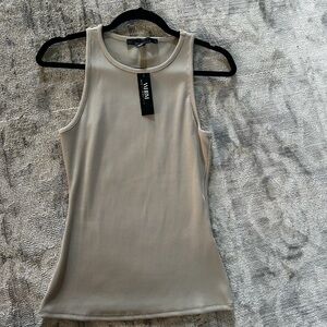 Naked Wardrobe Cream Fitted Tank Top